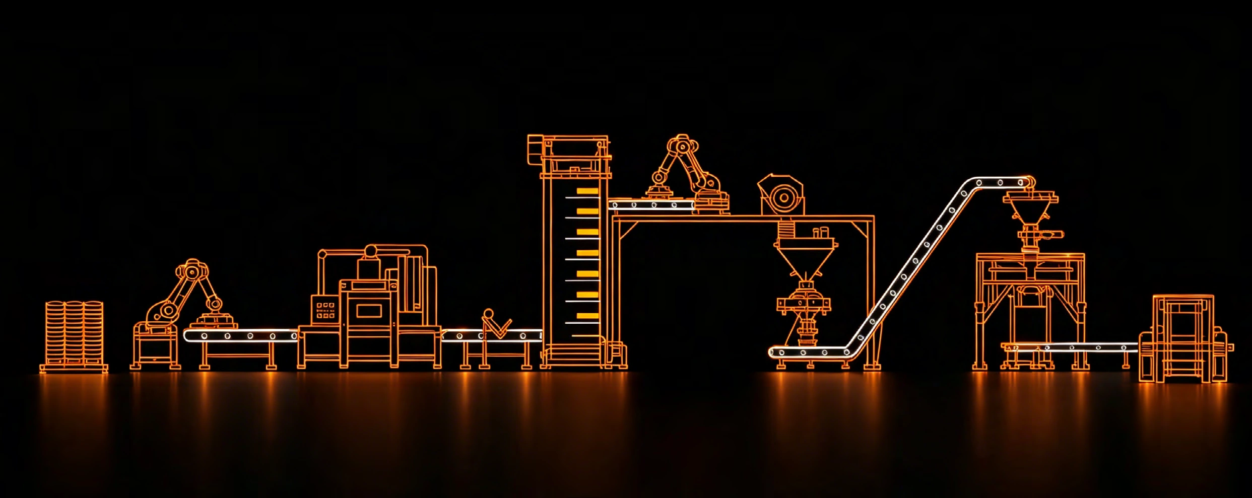 Complete saggar recycling process line illustration